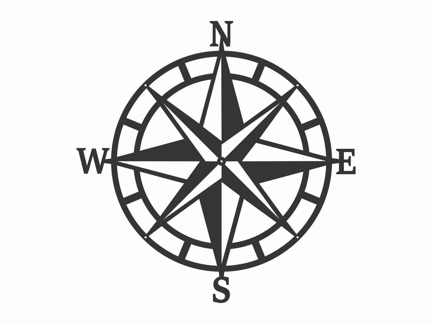 Metal Compass Wall Art, Laser Cut Metal Wall Sign, Nautical Compass Home Office Decor, Geometric Compass Sign, Black Metal Wall Art