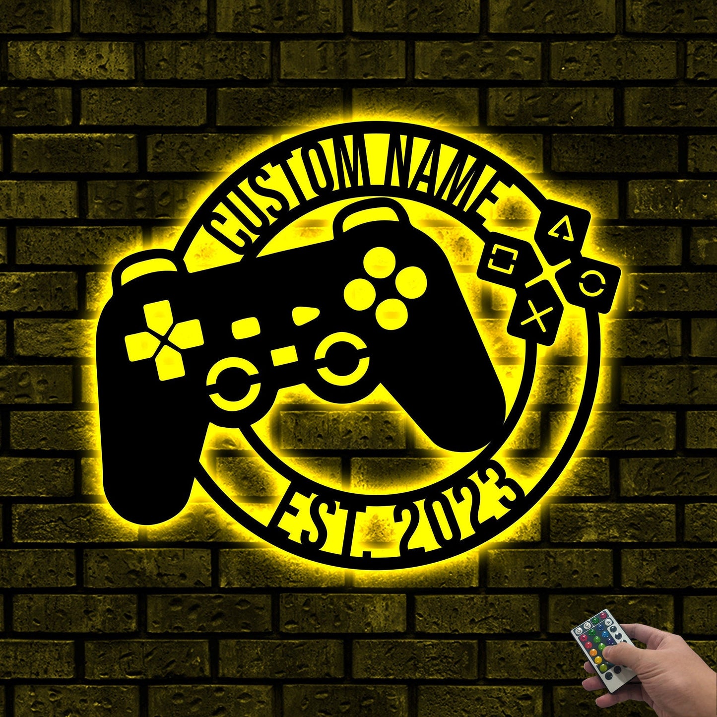 Custom Metal Gaming Sign with Led Light, Game Controller Metal Wall Art, Game Room Decor, Gamer Name Sign, Gaming Gift, Video Game Art