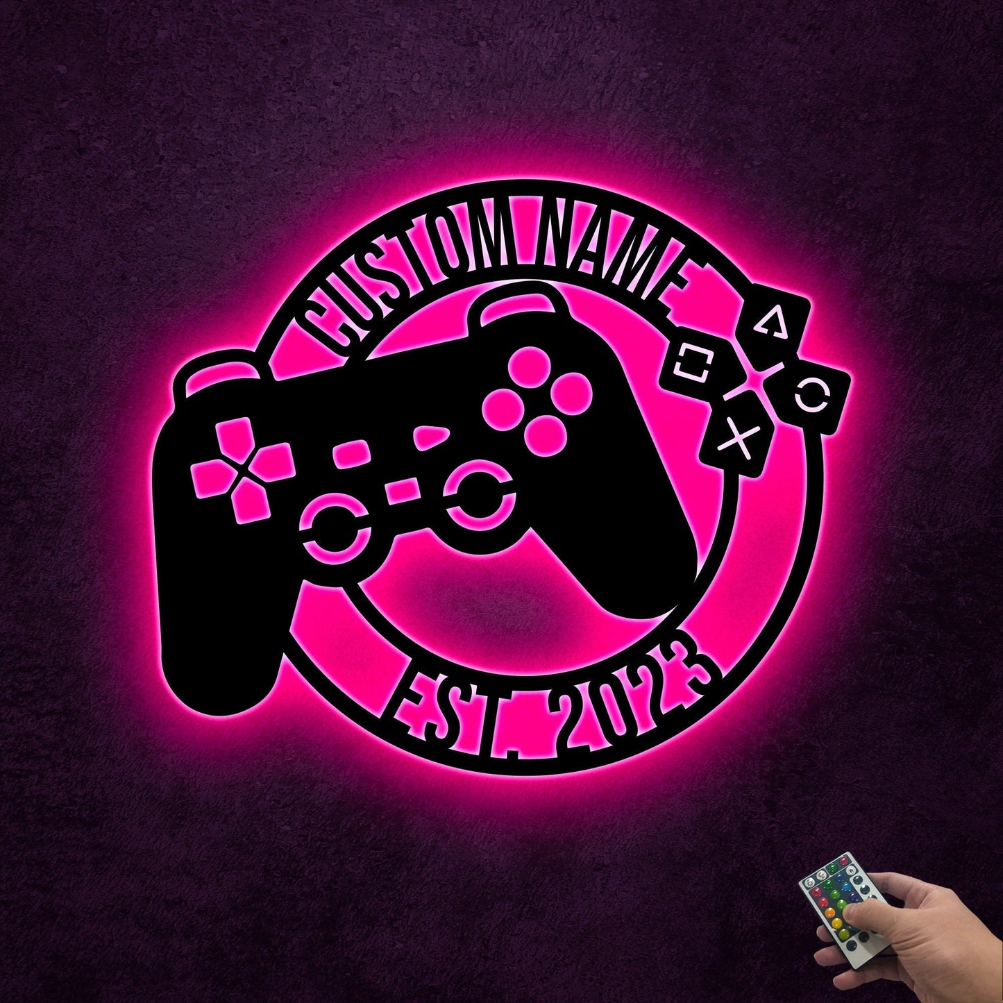 Custom Metal Gaming Sign with Led Light, Game Controller Metal Wall Art, Game Room Decor, Gamer Name Sign, Gaming Gift, Video Game Art