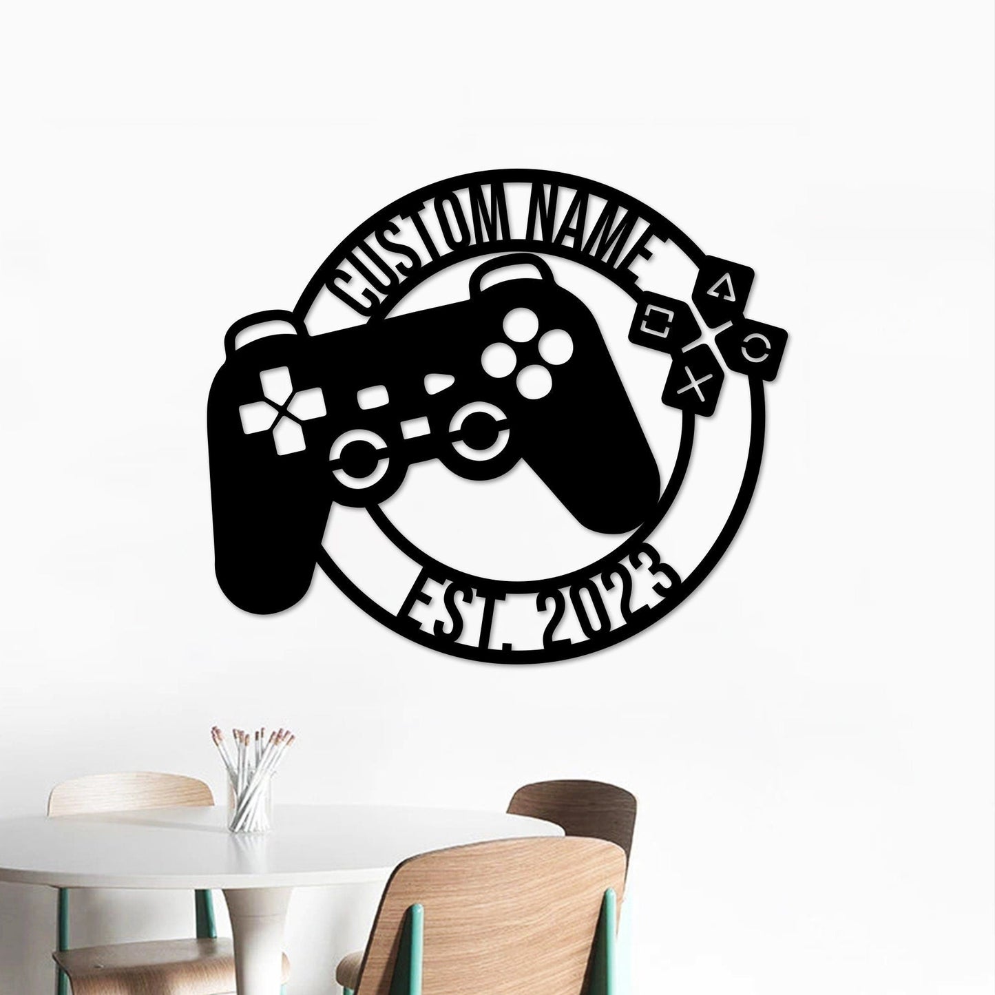 Custom Metal Gaming Sign with Led Light, Game Controller Metal Wall Art, Game Room Decor, Gamer Name Sign, Gaming Gift, Video Game Art