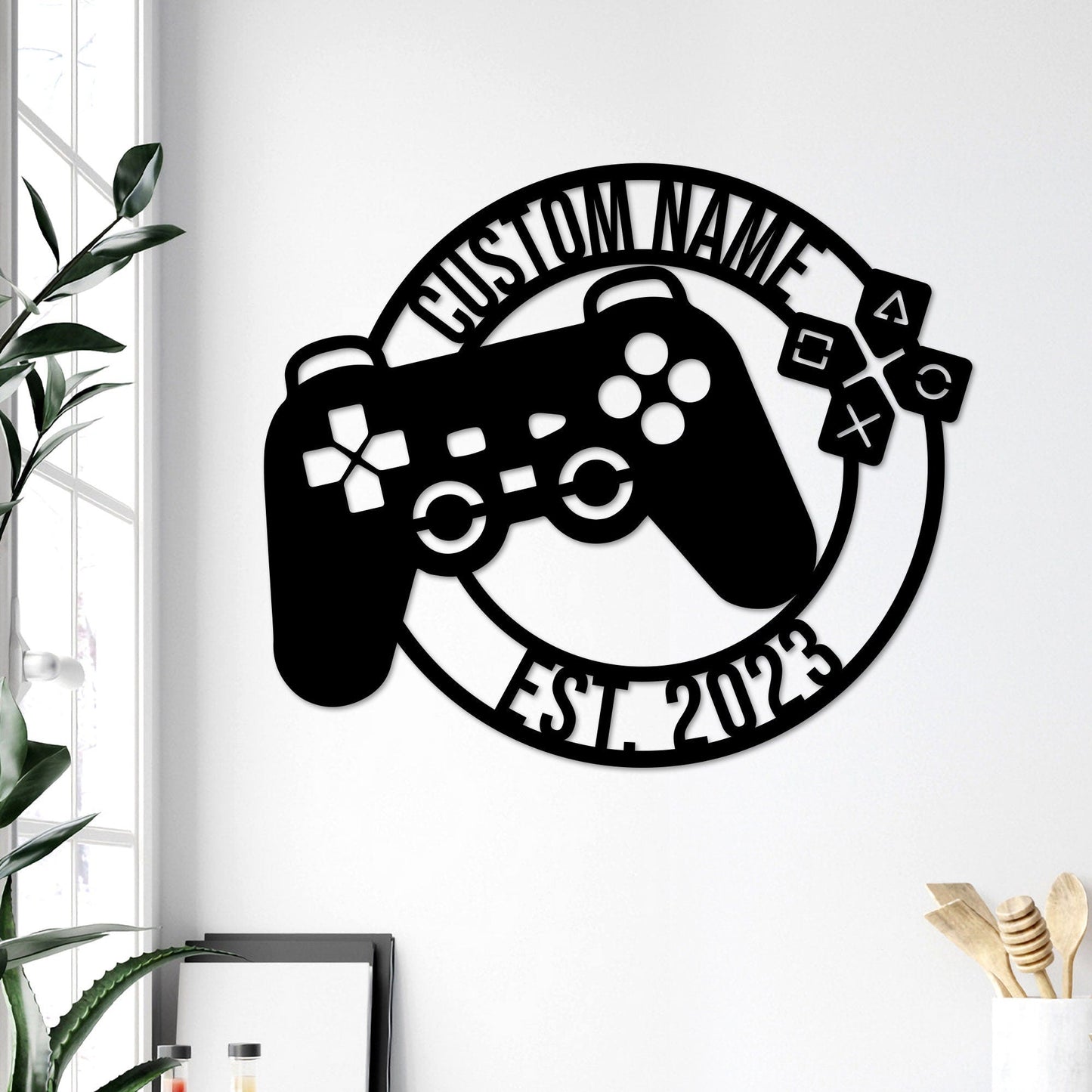 Custom Metal Gaming Sign with Led Light, Game Controller Metal Wall Art, Game Room Decor, Gamer Name Sign, Gaming Gift, Video Game Art