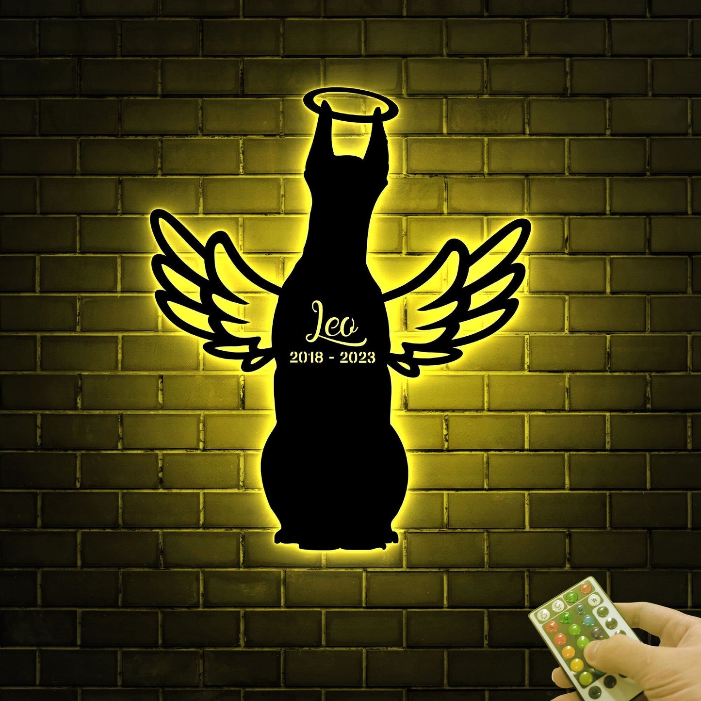 Doberman Pinscher with Wings Metal Sign Led Light, Doberman Memorial Gift, Dog Angel Wings Halo, Dog Loss Gift, Pet Loss Sympathy Gift