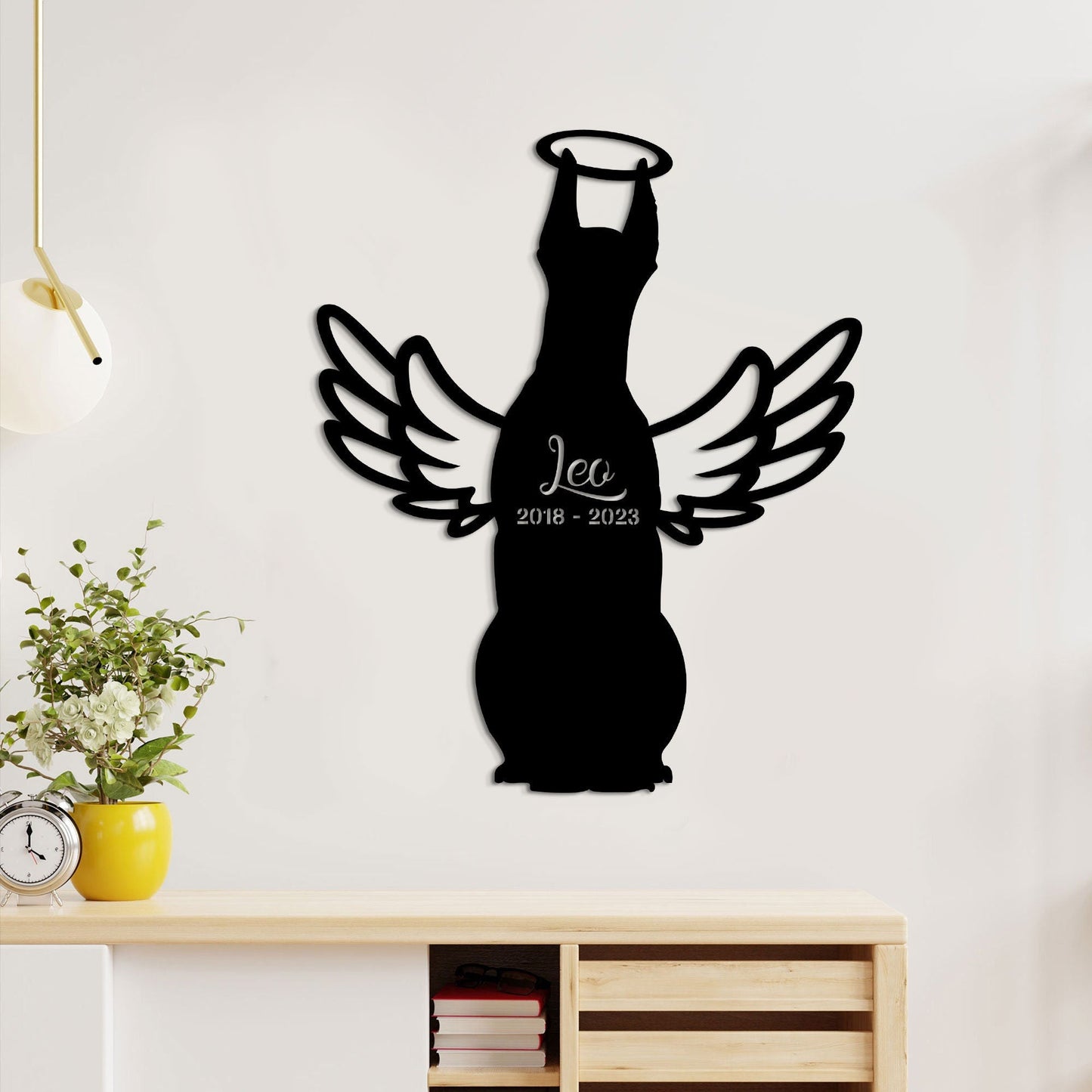 Doberman Pinscher with Wings Metal Sign Led Light, Doberman Memorial Gift, Dog Angel Wings Halo, Dog Loss Gift, Pet Loss Sympathy Gift
