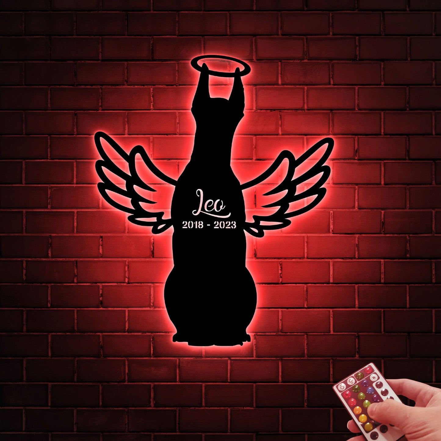 Doberman Pinscher with Wings Metal Sign Led Light, Doberman Memorial Gift, Dog Angel Wings Halo, Dog Loss Gift, Pet Loss Sympathy Gift