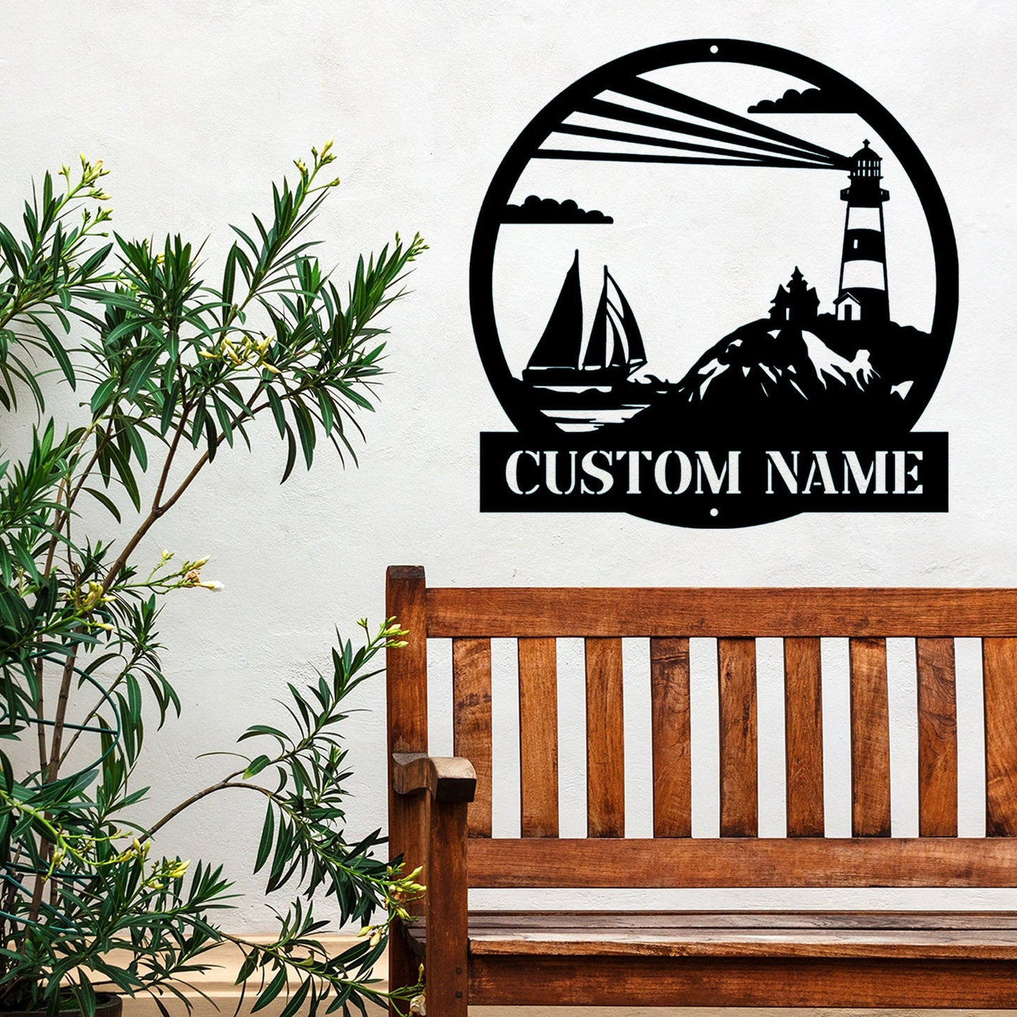 Custom Lighthouse Metal Wall Sign-Personalized Lighthouse Metal Art-Lighthouse Metal Wall Decor-Lighthouse Led Decor-Lighthouse Name Signs