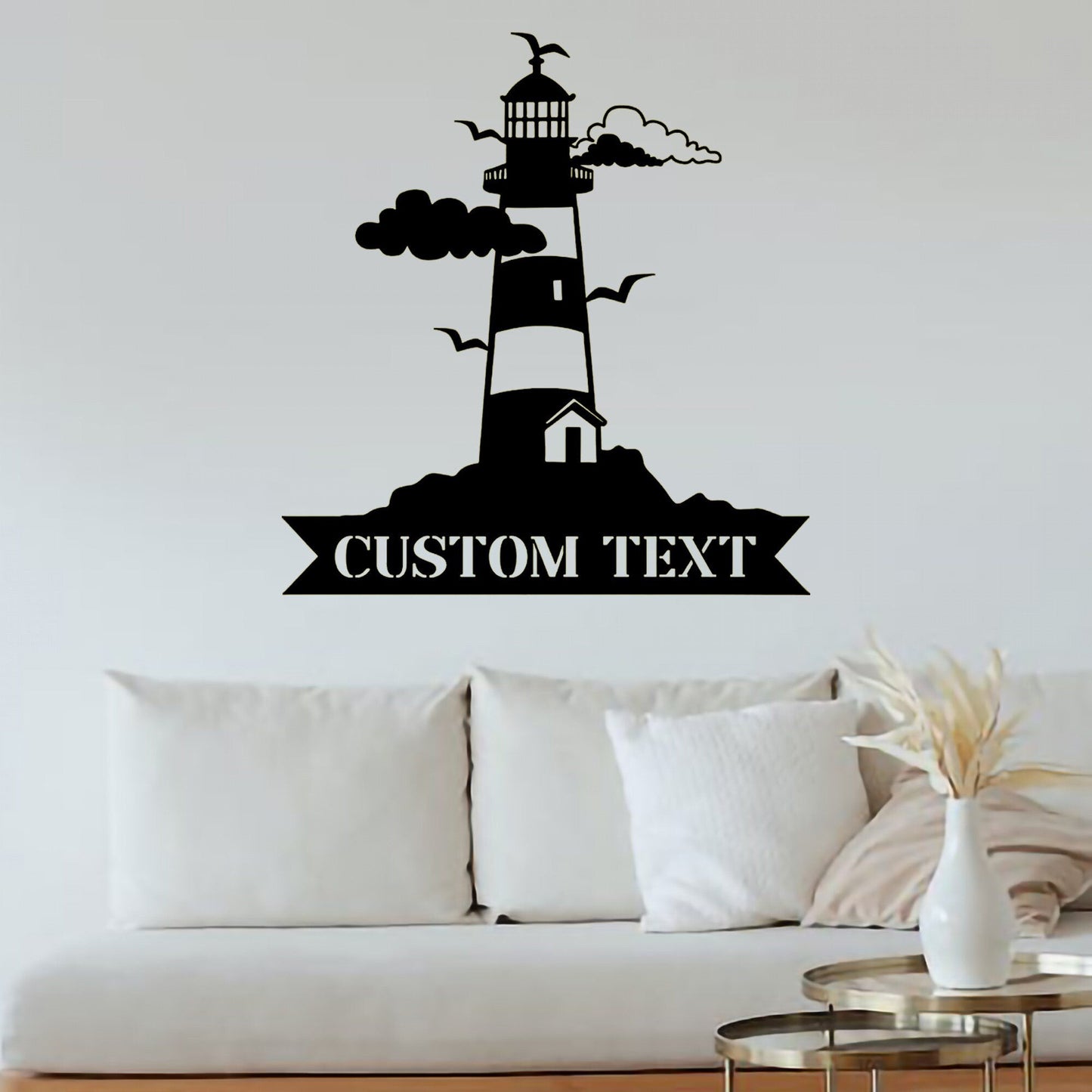 Custom Lighthouse Metal Wall Sign-Personalized Lighthouse Metal Art-Lighthouse Metal Wall Decor-Lighthouse Led Decor-Lighthouse Name Signs