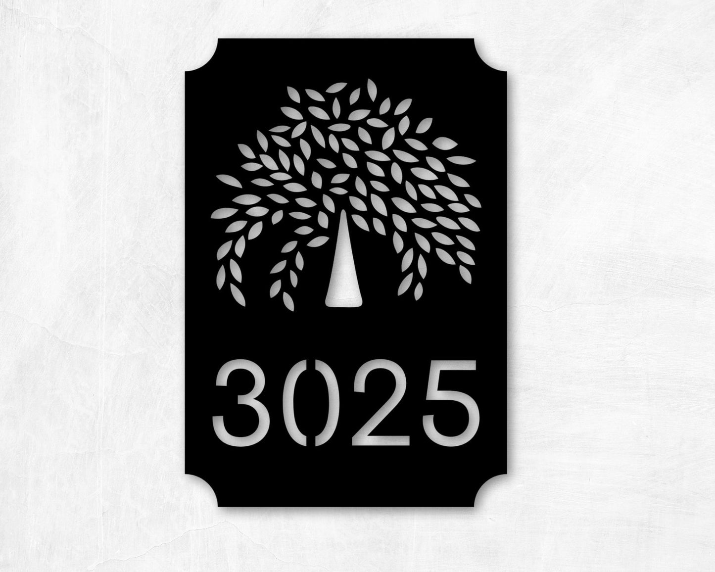 Custom Tree Address, Personalized Metal Address Sign, House Plaque, House Numbers, Rustic and Modern Decor