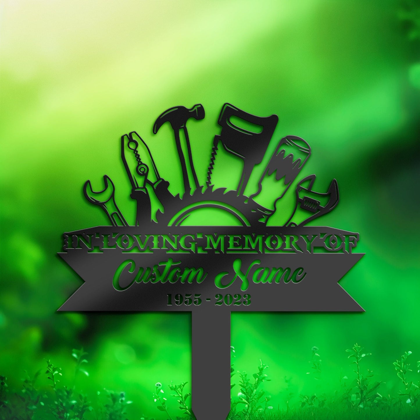 Personalized Carpenter tools handyman Memorial Stake, Metal Stake, Sympathy Sign, Grave Marker, Remembrance Stake