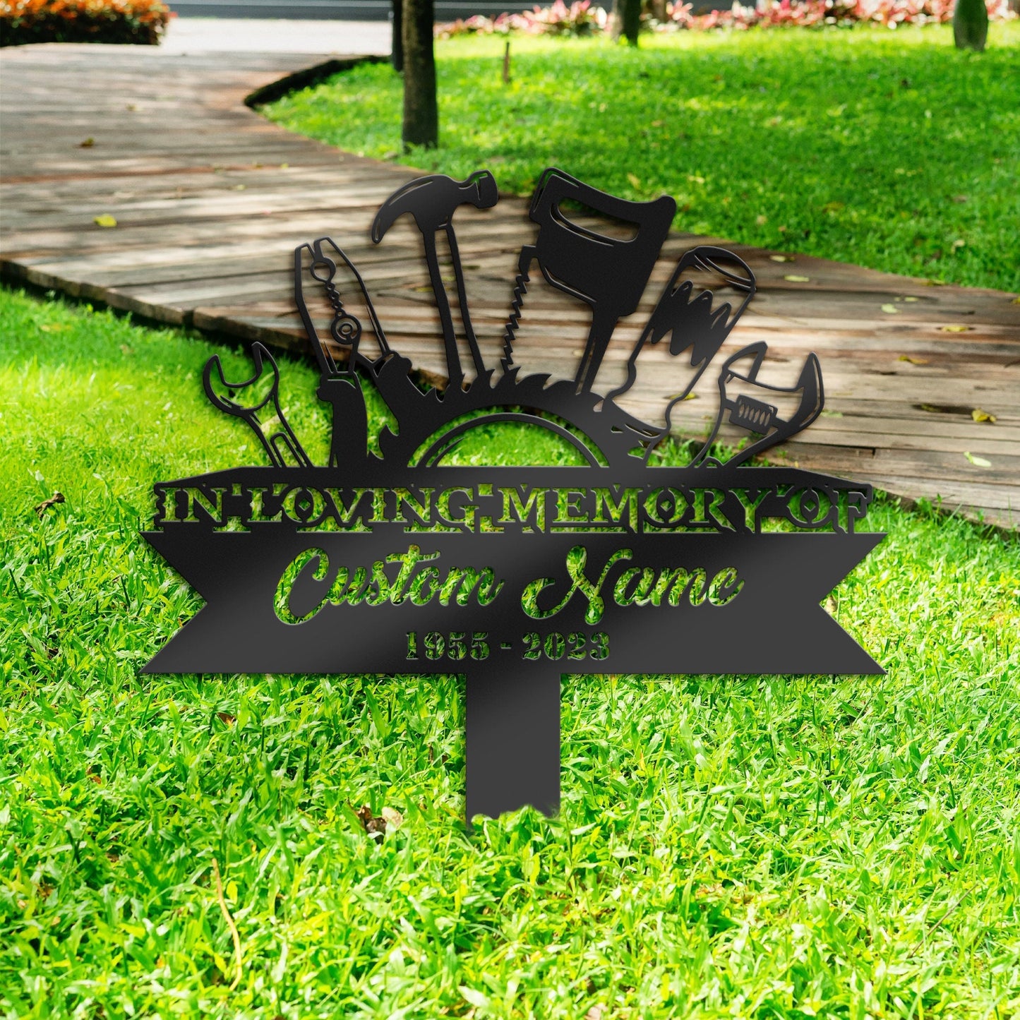 Personalized Carpenter tools handyman Memorial Stake, Metal Stake, Sympathy Sign, Grave Marker, Remembrance Stake