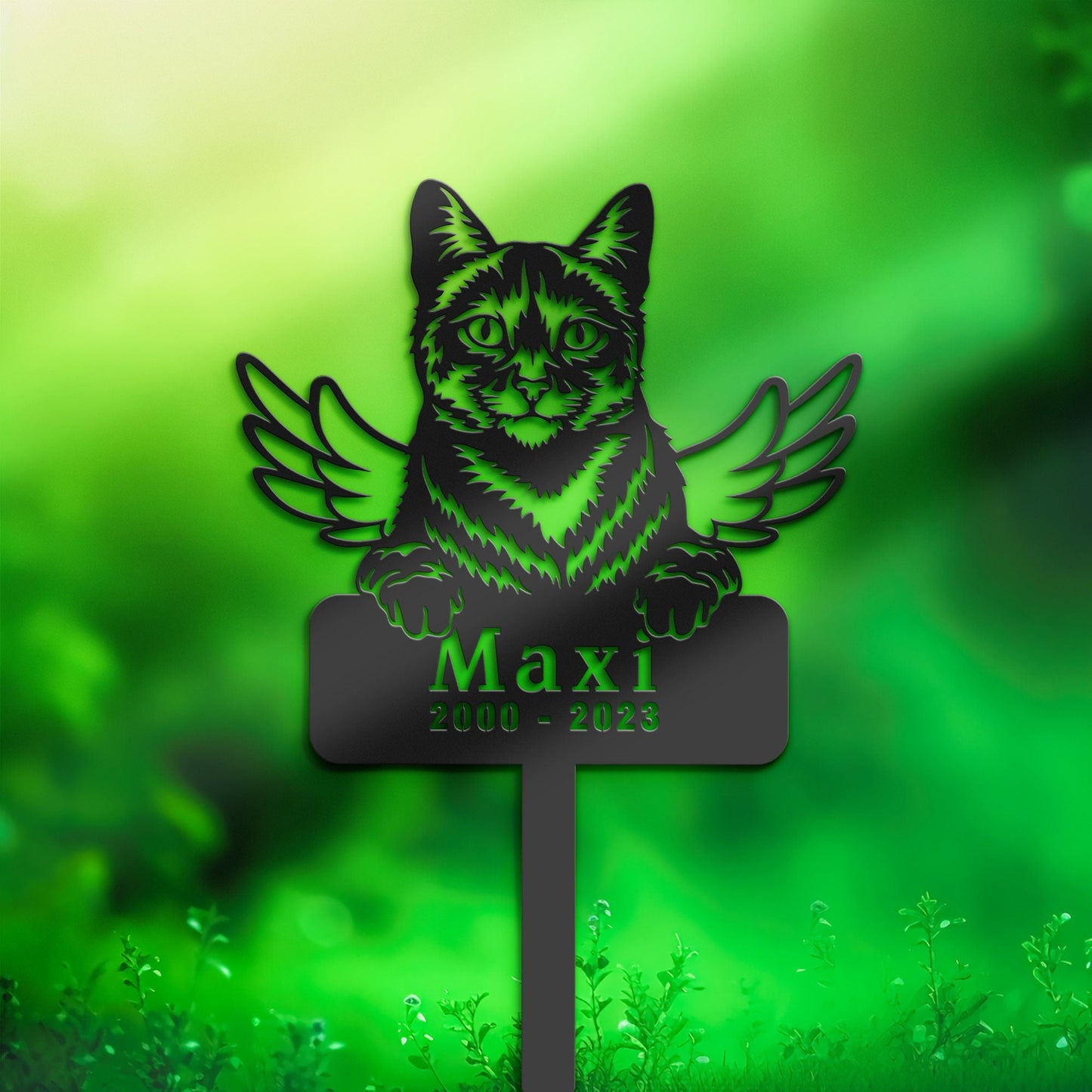 Personalized Domestic Cat Memorial Stake, Metal Stake, Sympathy Sign, Pet Grave Marker, Remembrance Stake