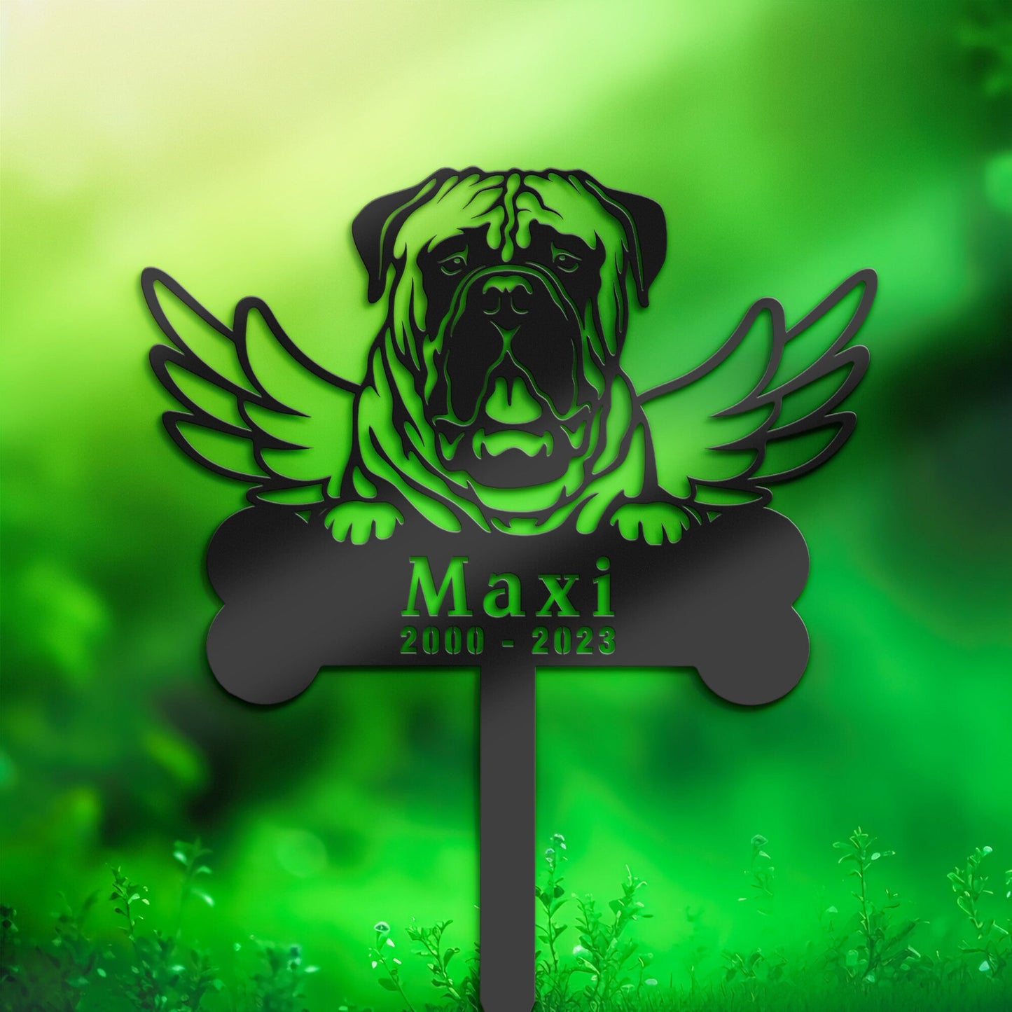 Personalized Bullmastiff Dog Memorial Stake, Metal Stake, Sympathy Sign, Pet Grave Marker, Remembrance Stake