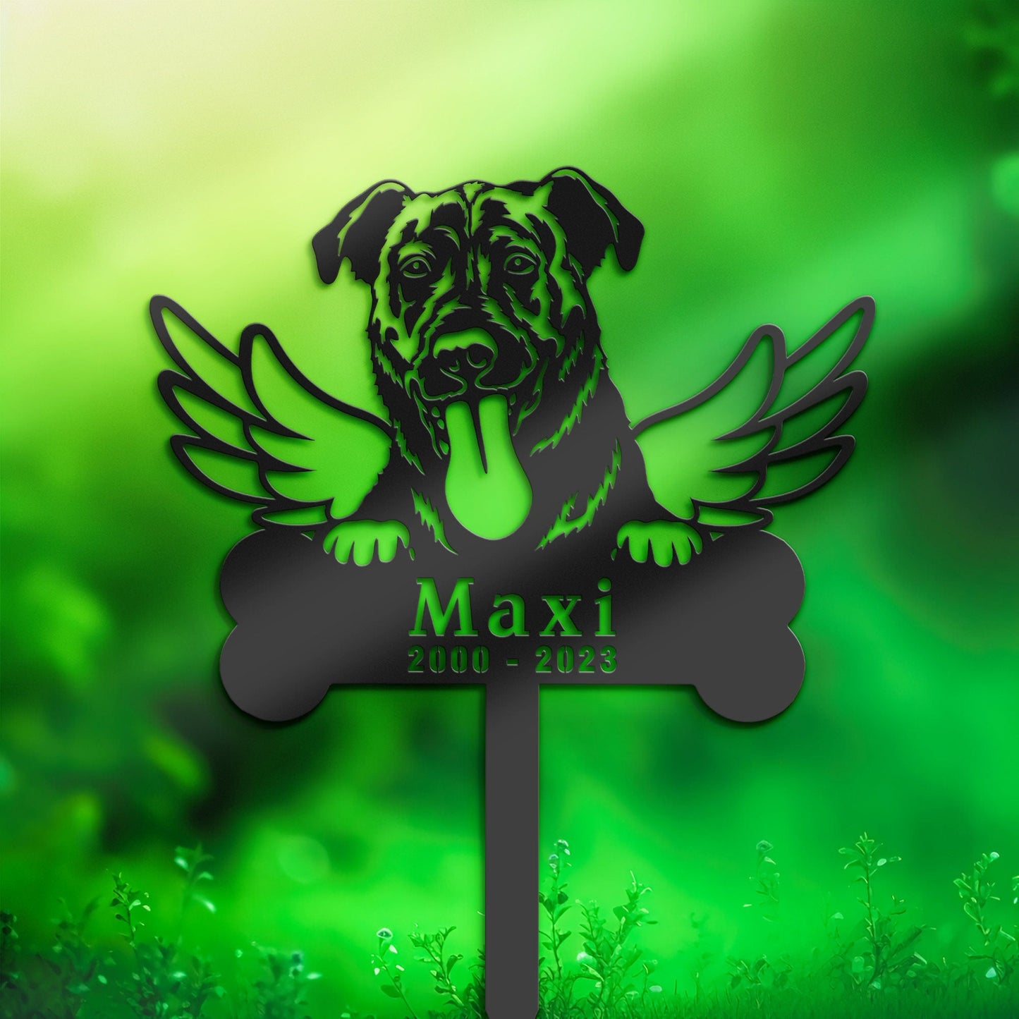 Personalized Mountain Cur Dog Memorial Stake, Metal Stake, Sympathy Sign, Pet Grave Marker, Remembrance Stake