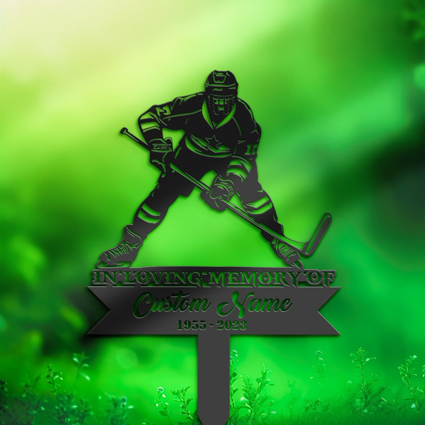 Personalized Hockey player Memorial Stake, Metal Stake, Sympathy Sign, Grave Marker, Remembrance Stake