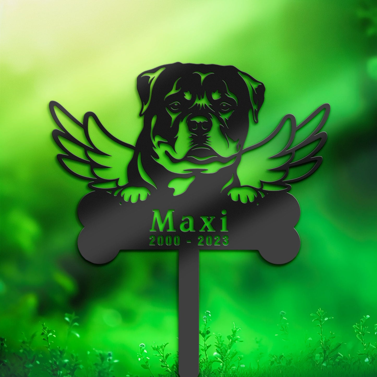 Personalized Rottweiler Dog Memorial Stake, Metal Stake, Sympathy Sign, Pet Grave Marker, Remembrance Stake