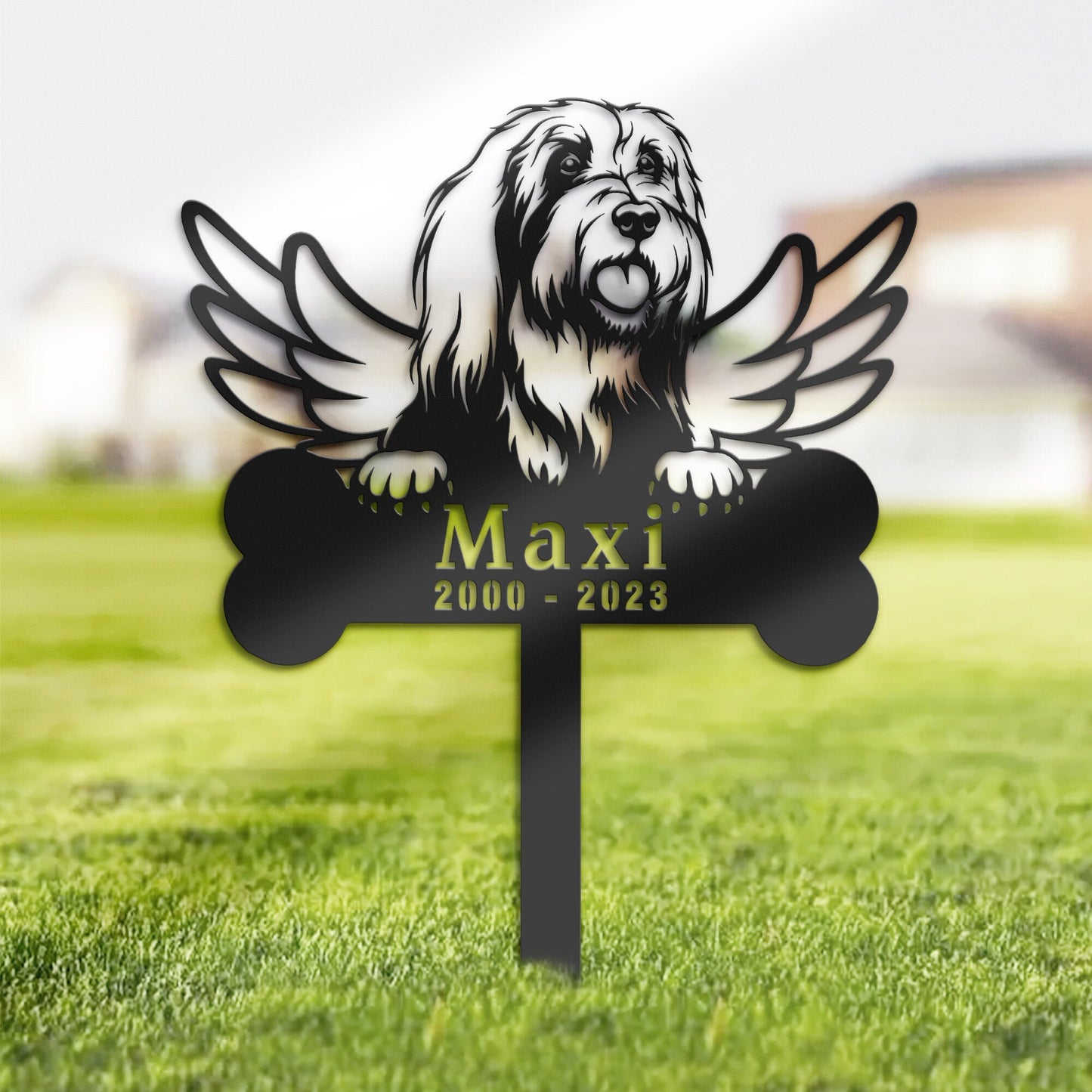 Personalized Bearded collie Dog Memorial Stake, Metal Stake, Sympathy Sign, Pet Grave Marker, Remembrance Stake