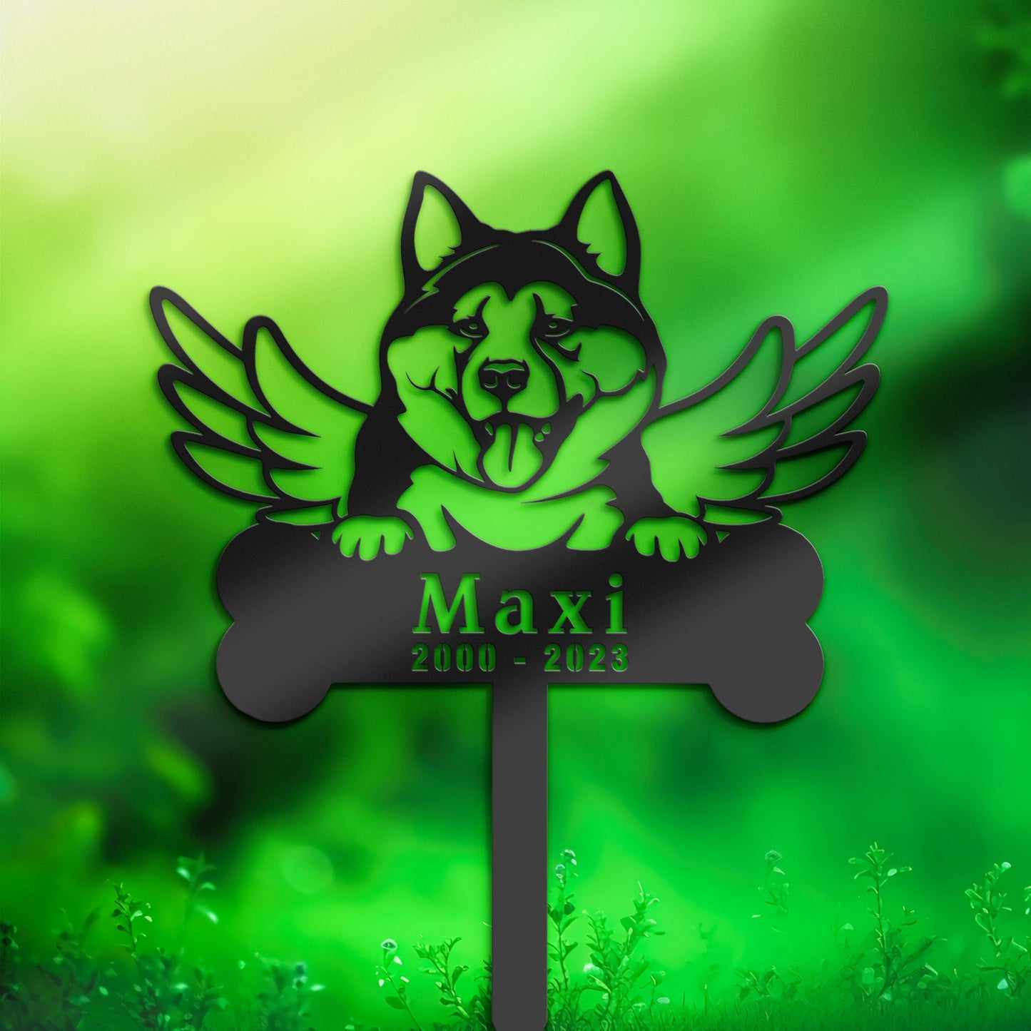 Personalized Akita Dog Memorial Stake, Metal Stake, Sympathy Sign, Pet Grave Marker, Remembrance Stake
