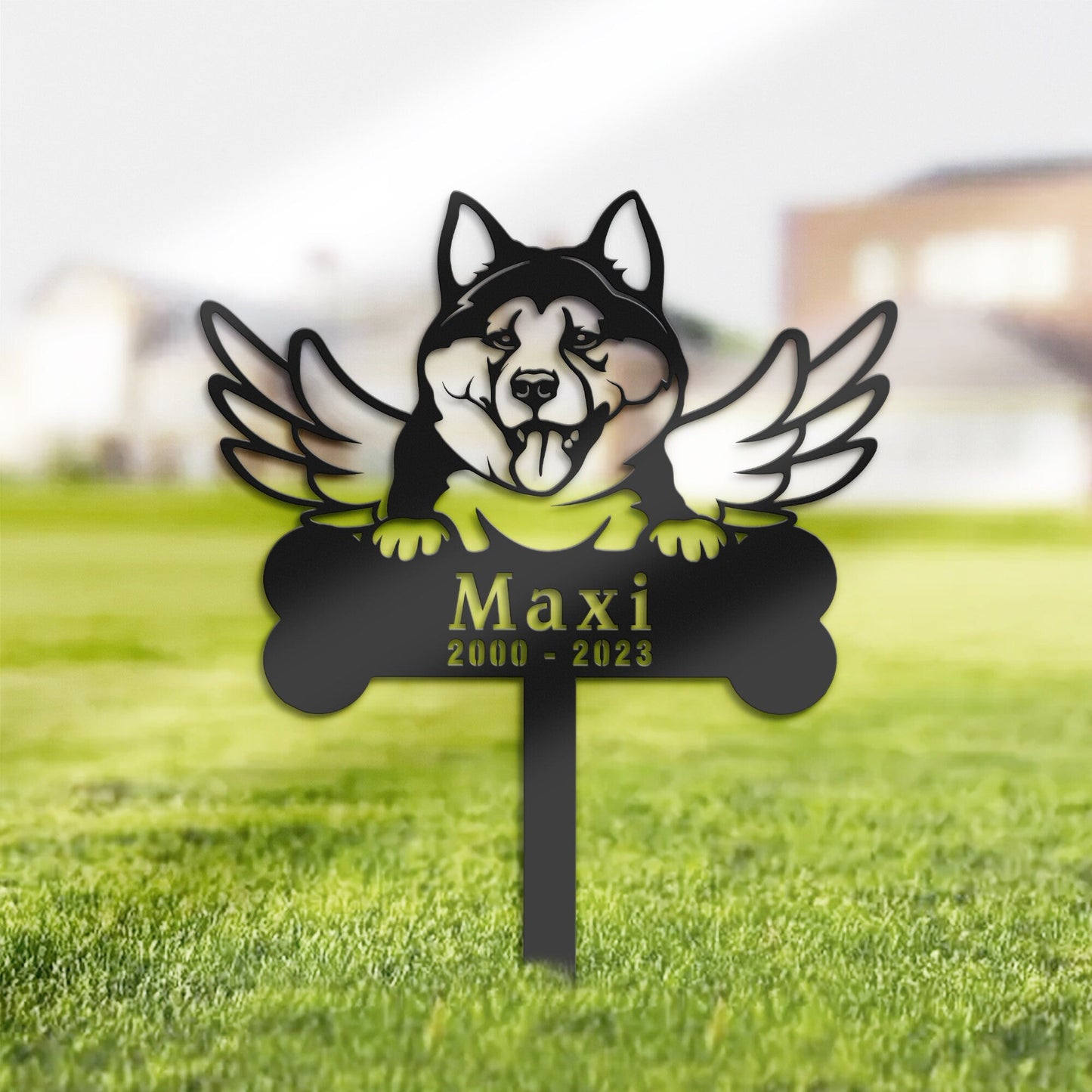 Personalized Akita Dog Memorial Stake, Metal Stake, Sympathy Sign, Pet Grave Marker, Remembrance Stake