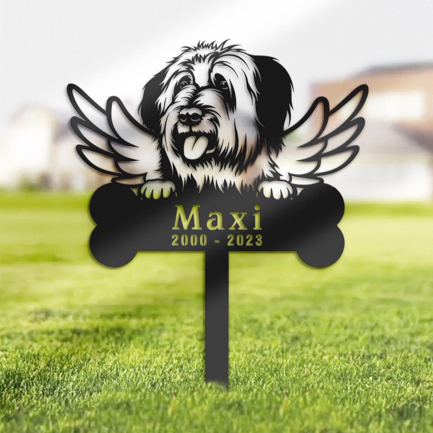 Personalized Briard Dog Memorial Stake, Metal Stake, Sympathy Sign, Pet Grave Marker, Remembrance Stake