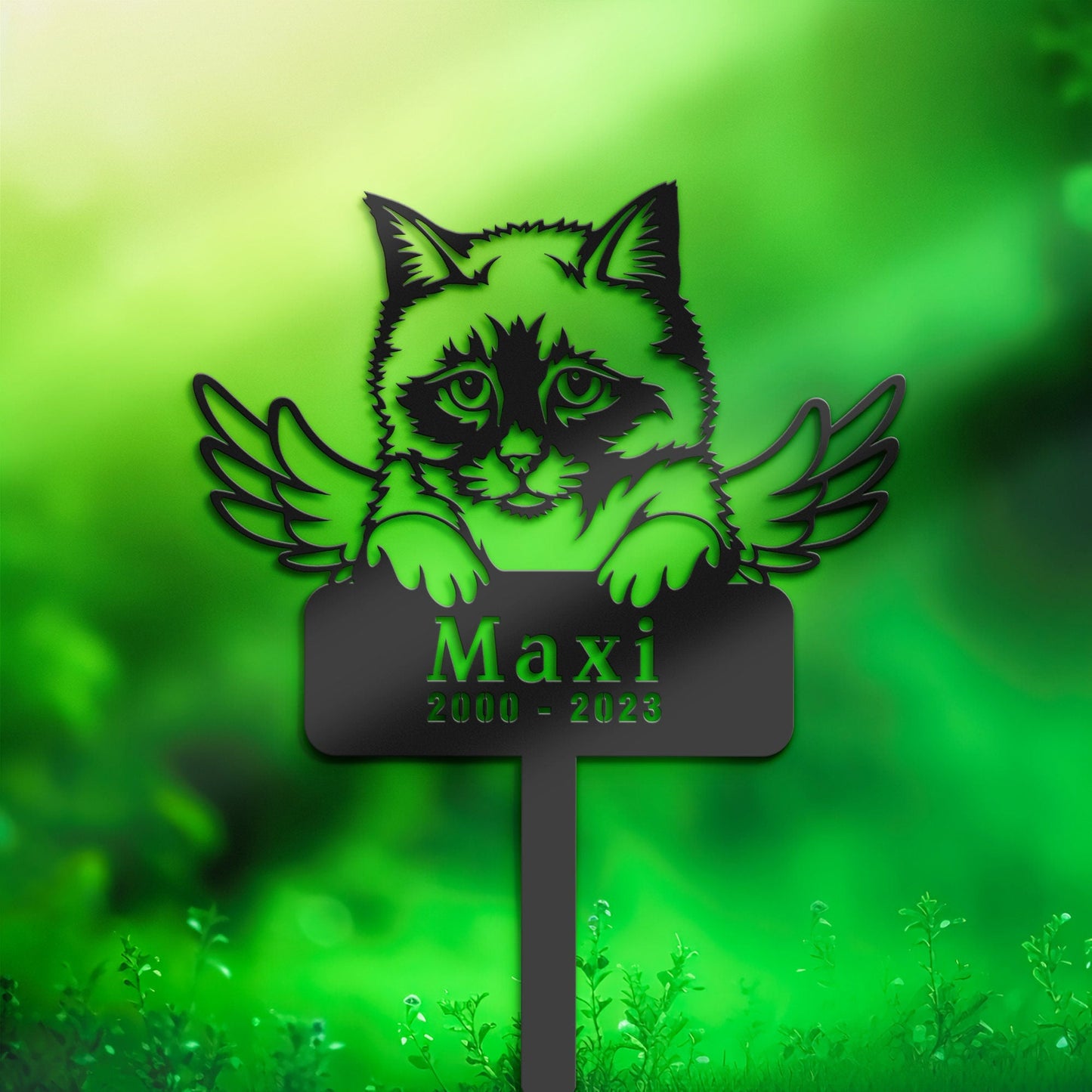 Personalized Birman Cat Memorial Stake, Metal Stake, Sympathy Sign, Pet Grave Marker, Remembrance Stake