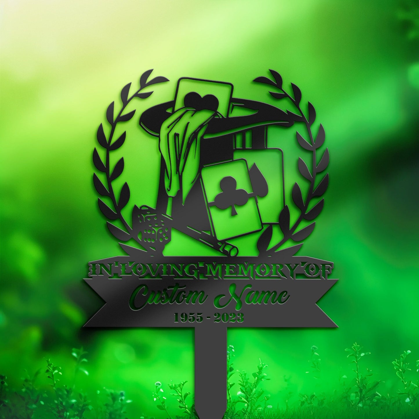 Personalized Magician Memorial Stake, Metal Stake, Sympathy Sign, Grave Marker, Remembrance Stake