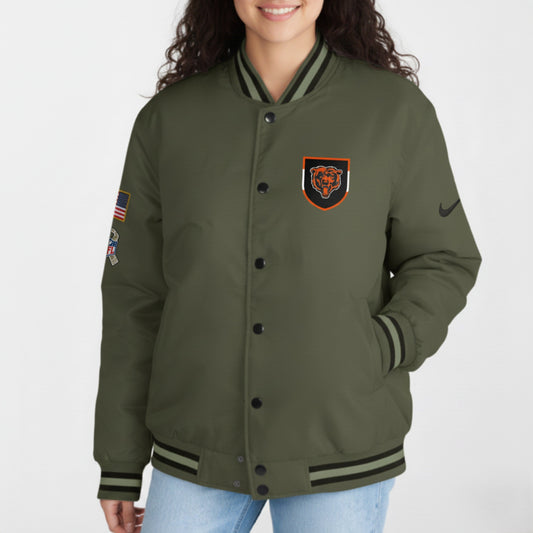 Chicago Bears Nike Women's 2025 Salute to Service Varsity Jacket