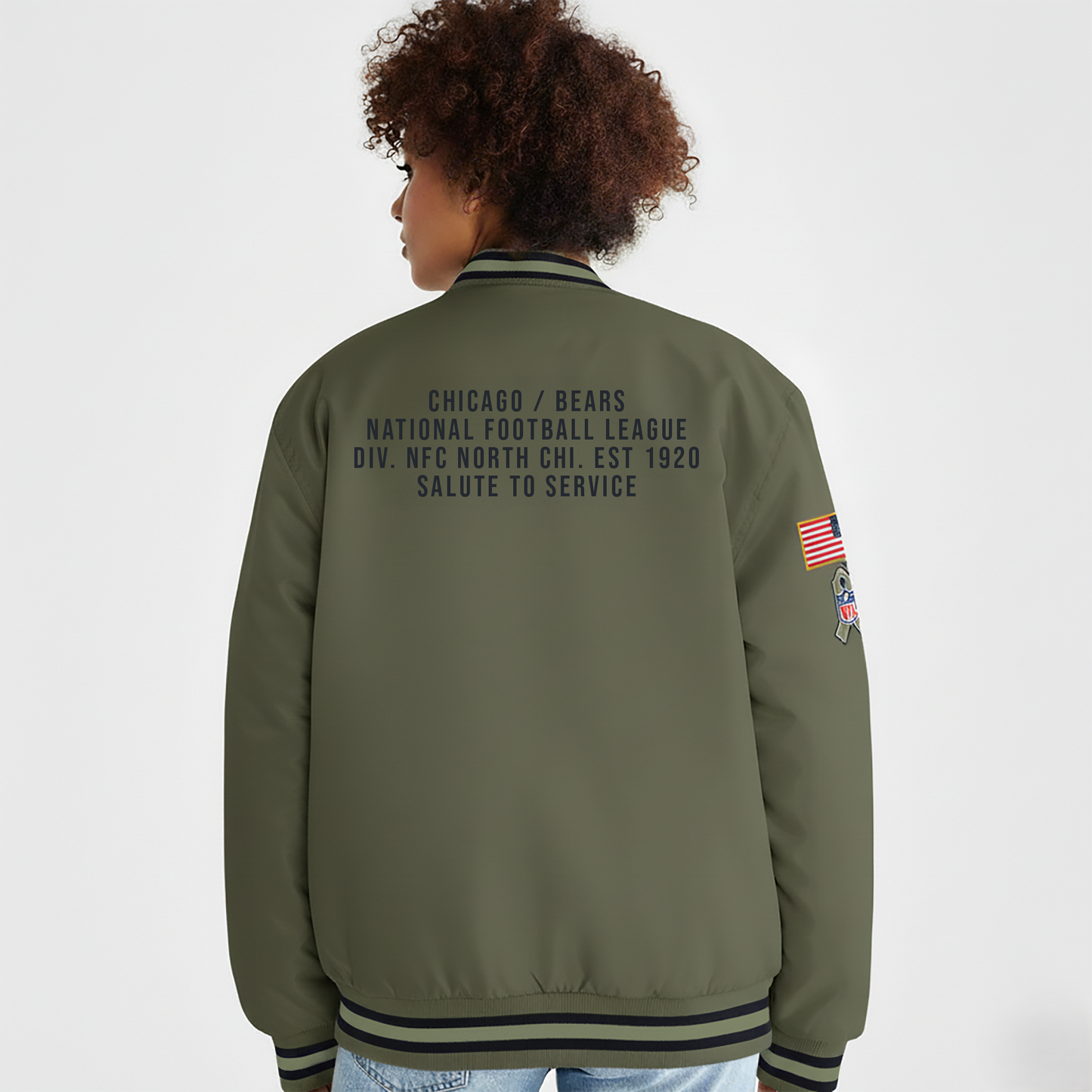 Chicago Bears Nike Women's 2025 Salute to Service Varsity Jacket