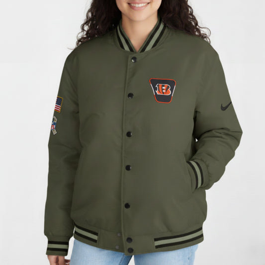 Cincinnati Bengals Nike Women's 2025 Salute to Service Varsity Jacket