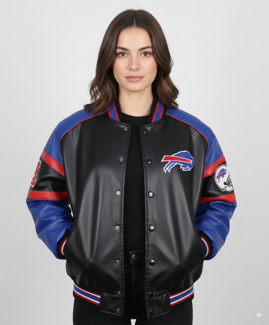 Women's Buffalo Bills All Over Print Varsity Jacket