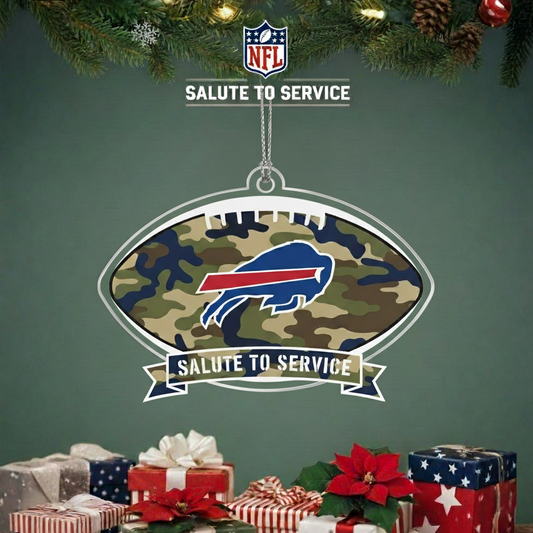 NFL Salute to Service Buffalo Bills Ball Acrylic Ornament