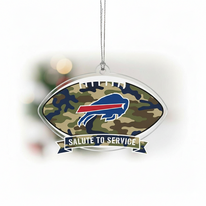 NFL Salute to Service Buffalo Bills Ball Acrylic Ornament