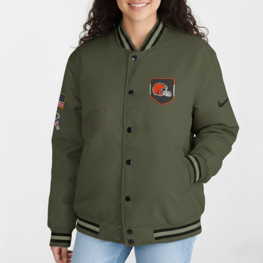Cleveland Browns Nike Women's 2025 Salute to Service Salute to Service Varsity Jacket