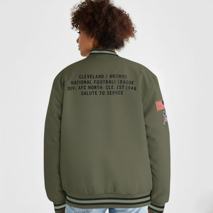 Cleveland Browns Nike Women's 2025 Salute to Service Salute to Service Varsity Jacket