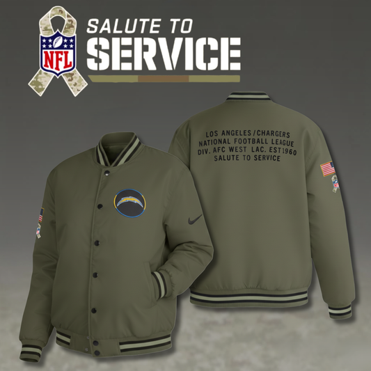 Los Angeles Chargers Nike Women's 2025 Salute to Service  Varsity Jacket