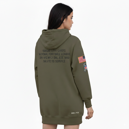 Kansas City Chiefs Nike Women's 2025 Salute to Service All Over Print Pullover Hoodie