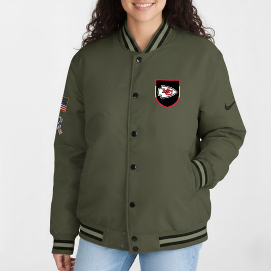 Kansas City Chiefs Nike Women's 2025 Salute to Service Varsity Jacket