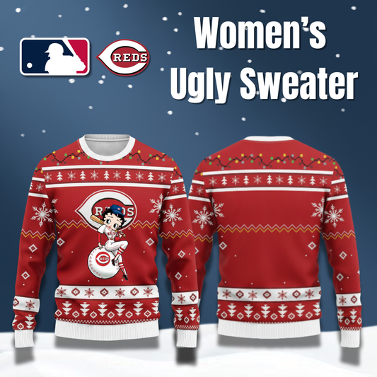 MLB Cincinnati Reds x Betty Boop Women’s Ugly Sweater