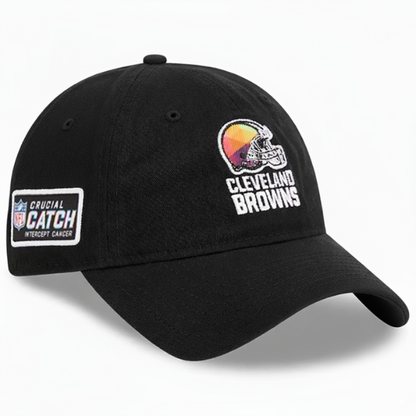 Women's Cleveland Browns New Era Black NFL Crucial Catch Adjustable Hat