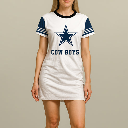 Women's Gameday Couture White Navy Dallas Cowboys Dress