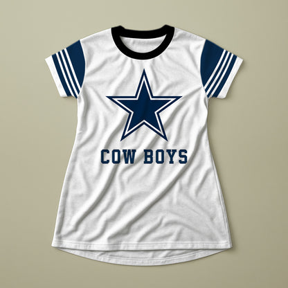 Women's Gameday Couture White Navy Dallas Cowboys Dress