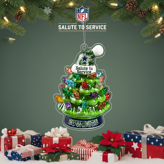 NFL Salute to Service Dallas Cowboys Christmas Tree Acrylic Ornament