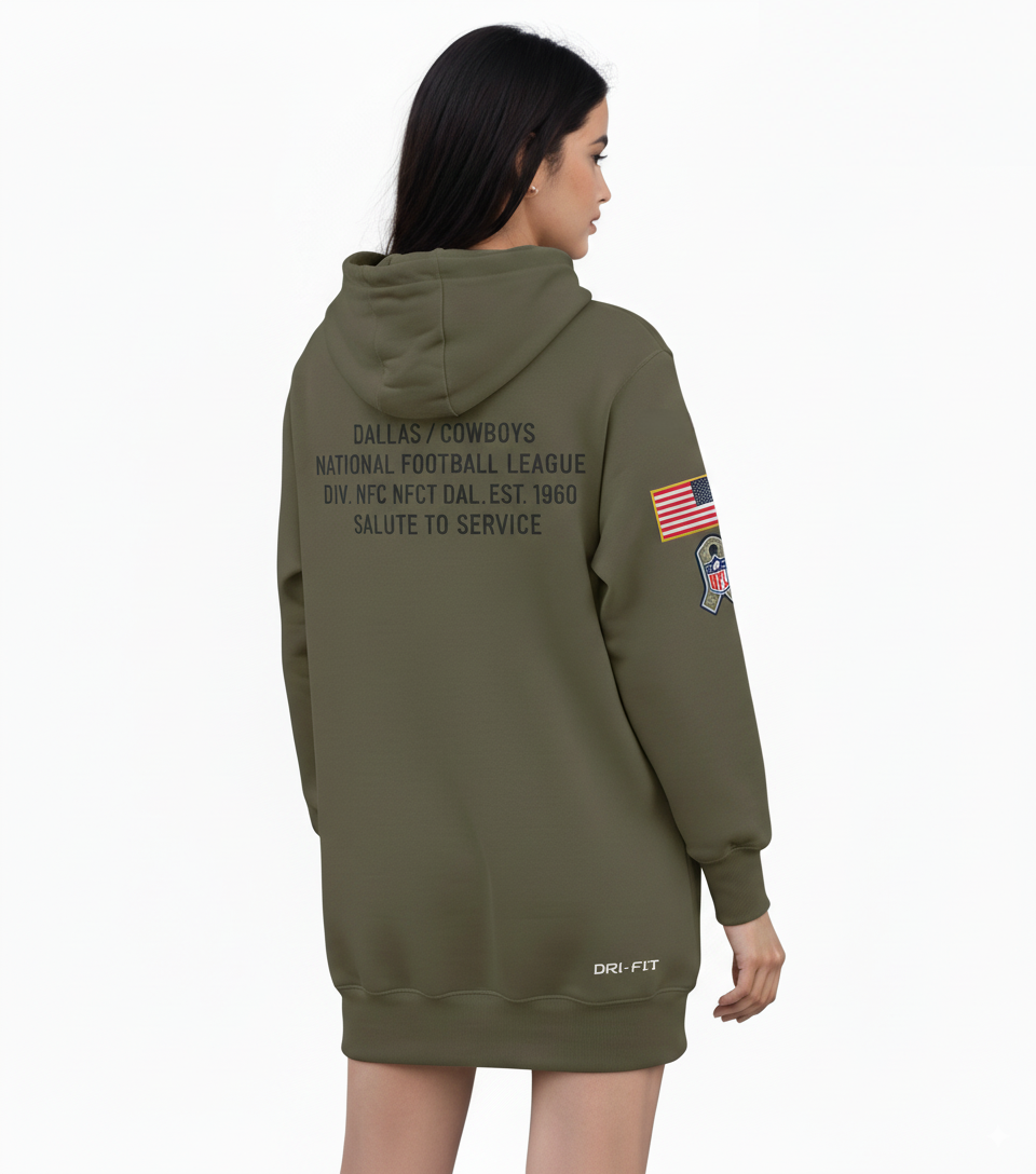 Dallas Cowboys Nike Women's 2025 Salute to Service All Over Print Hoodie