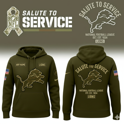 Lions Detroits Nike Women's 2025 Salute to Service Hoodie NFL