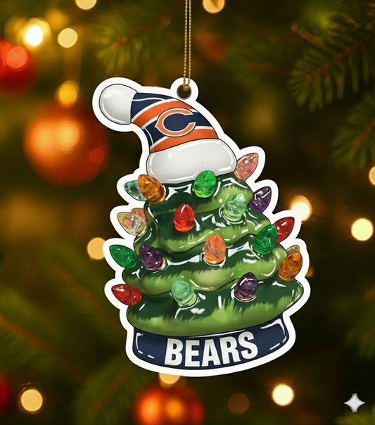 NFL Christmas Chicago Bears Ornaments Ready to Hang Chicago Bears Ornament Christmas Ornaments