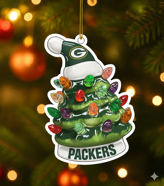 NFL Christmas Green Bay Packers Ornaments Ready to Hang Green Bay Packers Ornament Christmas Ornaments