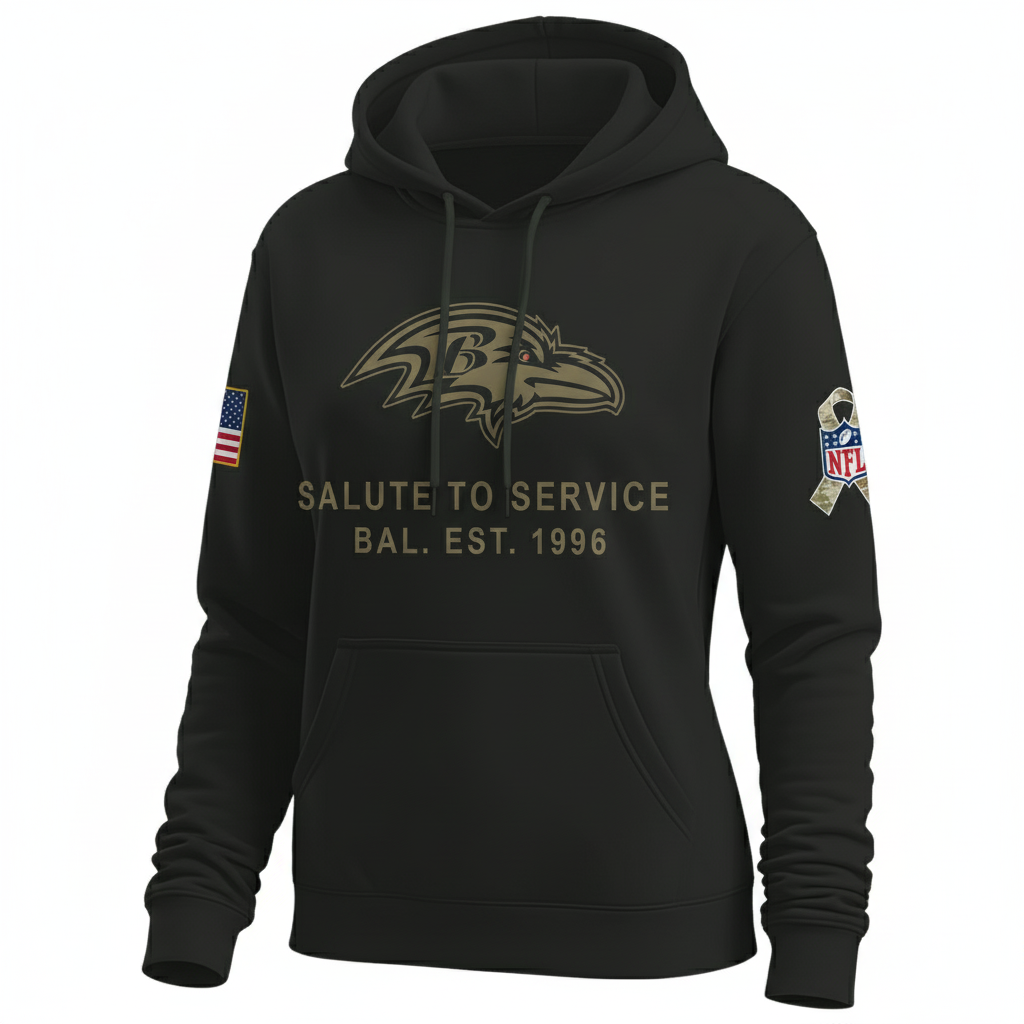 Baltimore Ravens Nike Women's 2025 Salute to Service Hoodie NFL