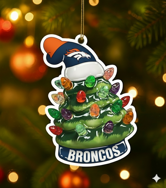 NFL Christmas Denver Broncos Ornaments Ready to Hang Denver Broncos Ornament Christmas Ornaments