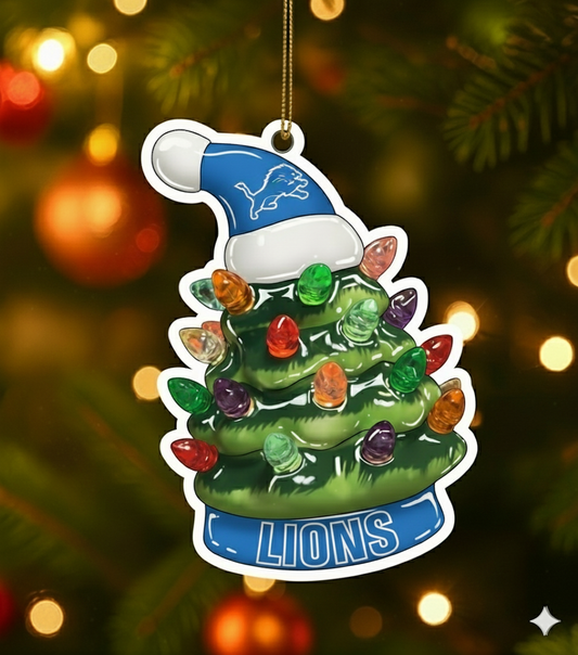 NFL Christmas Detroit Lions Ornaments Ready to Hang Detroit Lions Ornament Christmas Ornaments