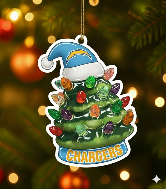 NFL Christmas Los Angeles Chargers Ornaments Ready to Hang Los Angeles Chargers Ornament Christmas Ornaments