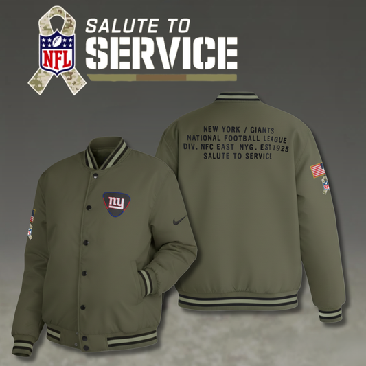 New York Giants Nike Women's 2025 Salute to Service Varsity Jacket