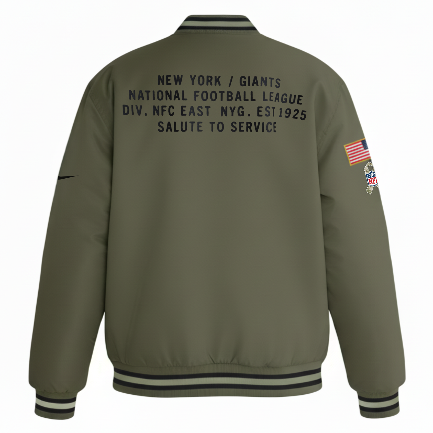 New York Giants Nike Women's 2025 Salute to Service Varsity Jacket